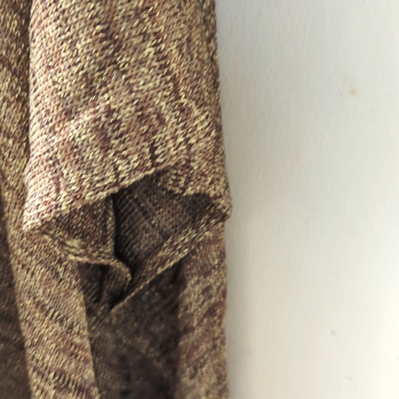 Chicos Browns & Metallic Boisseau Gold Knit Ruana Shawl Wrap - Picture 8 of 15